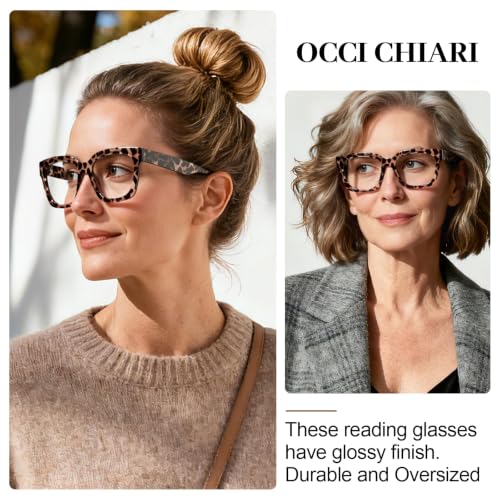 Image of OCCI CHIARI Large Reading Glasses Women Retro Reader 1.0 1.5 2.0 2.5 3.0 3.5 1.25 1.50 1.75 2.25 2.75 4.0 5.0 6.0