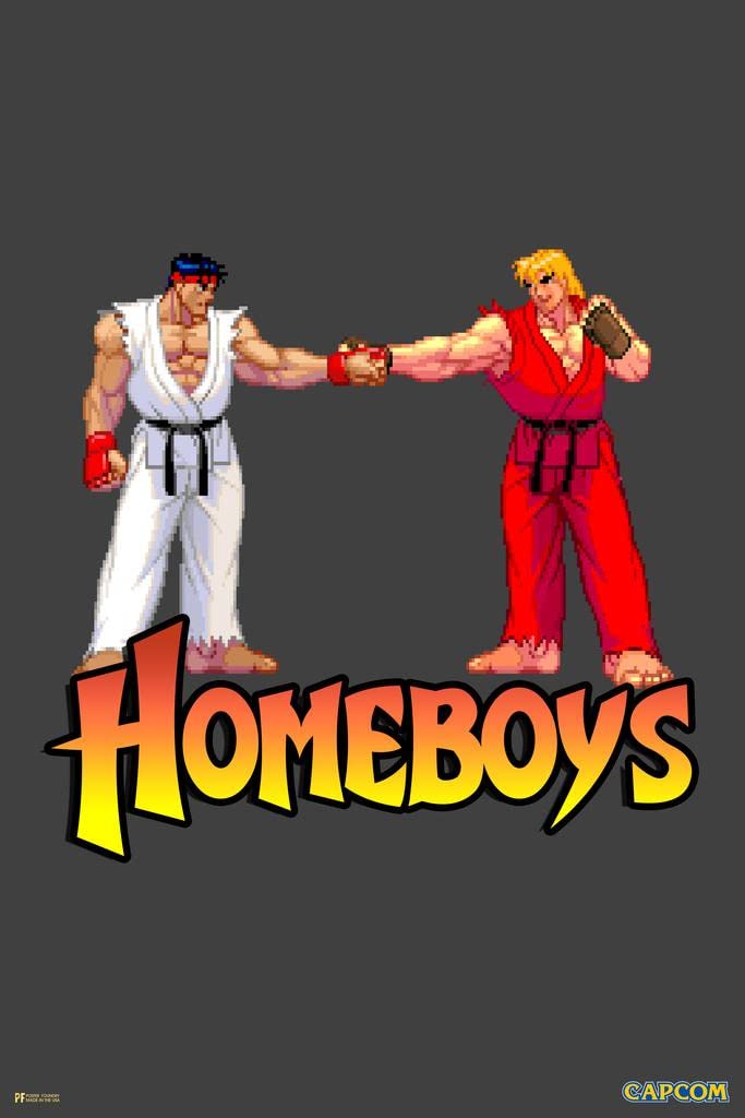 Amazon.com: Street Fighter Homeboys Ryu Ken Funny Retro Vintage