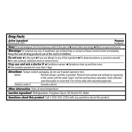 First Aid Only 19-001 Sting Relief Swabs, 10 Count #TOP3