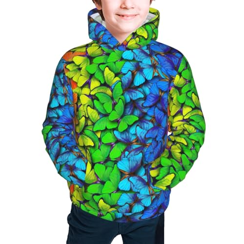 Multicolored Butterflies Kid Hoodies Boys Sweatshirts Girls Pullover with Pocket3