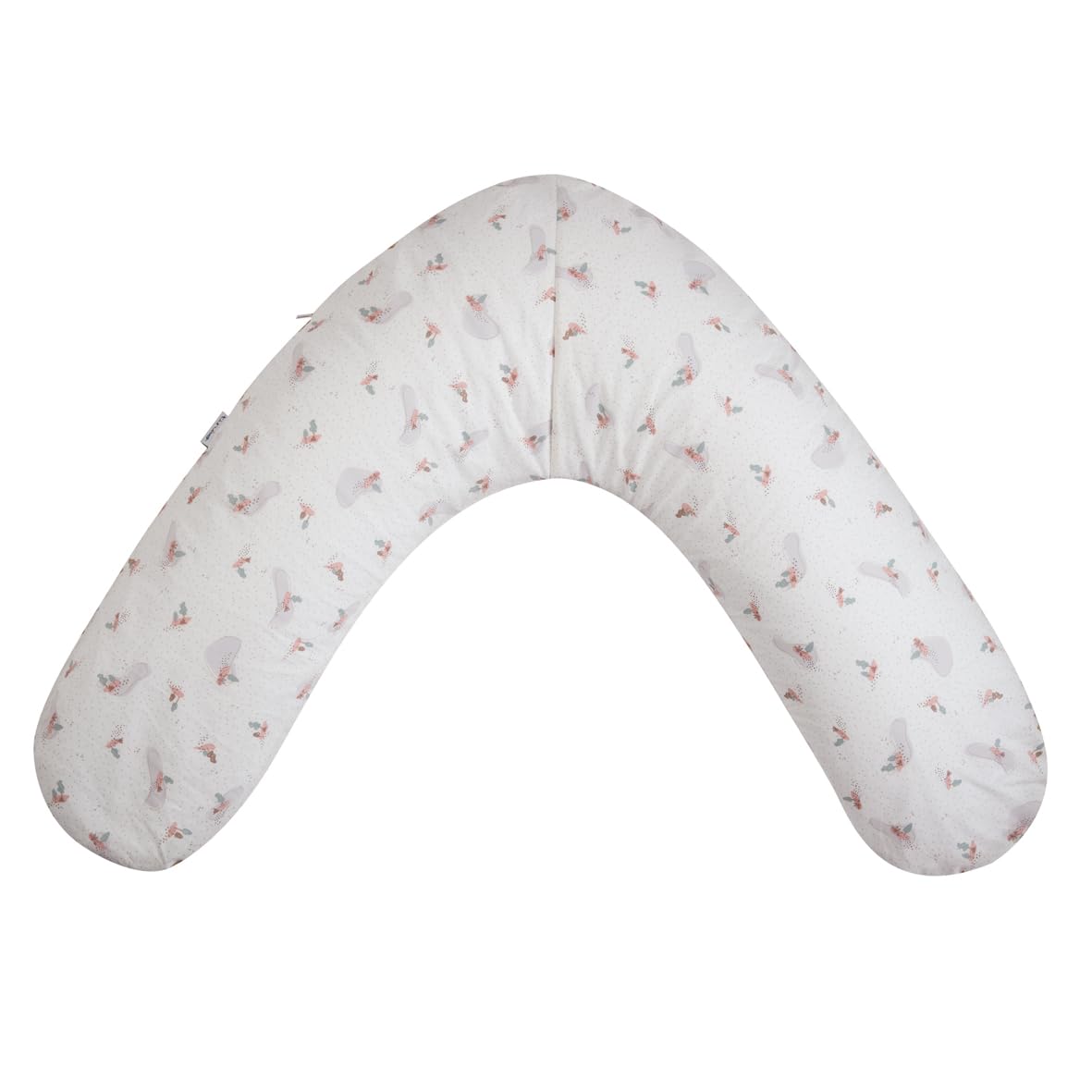 Tinéo - Cuscino per maternità - Cuscino per allattamento - Cuscino per gravidanza - Multifunzione 2 in 1 - sfoderabile - Made in France - 78 x 44 cm (spugna rosa pesca/trees)