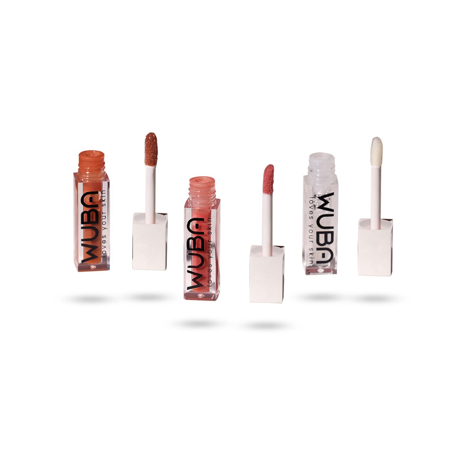 Wuba Lip Gloss & Lip Oil with Vitamin E, Hibiscus & SPF 30, Treats Dry, Chapped & Dark lips, Adds shine, moisture & tint, Daily lip care for soft, Smooth lips - Unisex, Pack of 3 - serum gloss