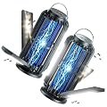 TYPEC 2 Pack Solar Bug Zapper, 3 Solar Charging Panels, 4200V Mosquito Zapper, Auto On/Off LED Light, IP67 Waterproof, USB-C & Solar Powered, Indoor Outdoor Insect Killer for Yard Patio Garden