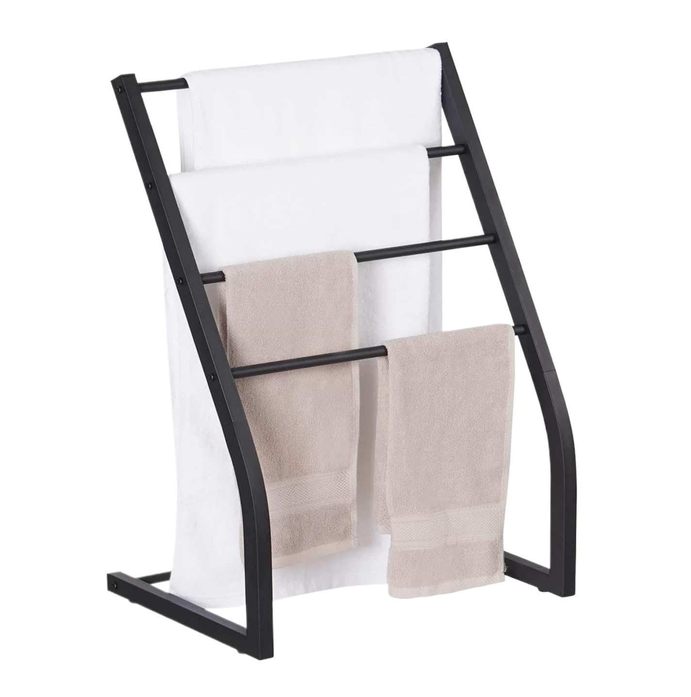 Towel Rail Free Standing Towel Rack 4 Tier Pool Stand Outdoor Blanket Metal Freestanding
