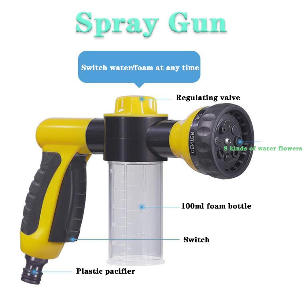 Ugello spray per irrigazione ad alta pressione per pistola a spruzzo per pulizia tappeti (tubo dell'acqua+tuta da 25 m)