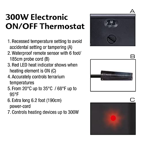 Hagen Exo Terra On/Off Thermostat (300 Watt) #TOP3