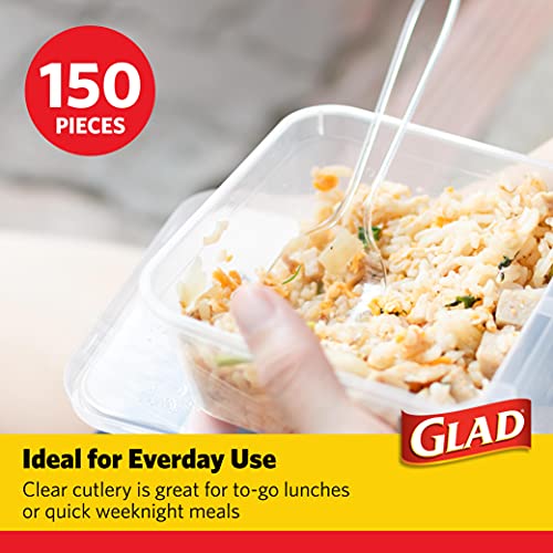 Glad Clear Disposable Plastic Cutlery Set, 150 Count Family Size - image 2