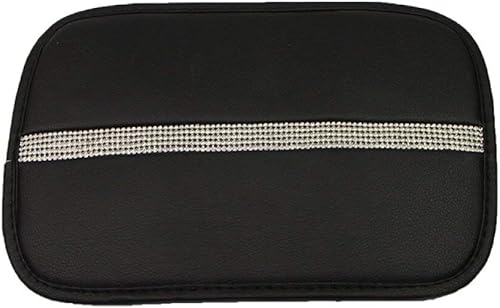 Miniatura 3 de Bling Bling - Funda para consola central de automóvil, cojín para consola de reposabrazos de piel sintética, con cristales brillantes, funda
