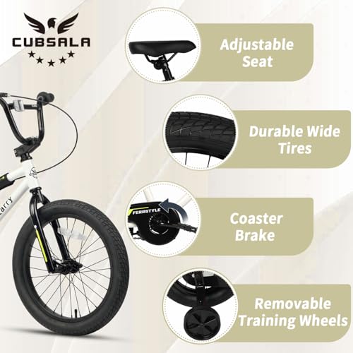 Image of 12 14 16 18 Inch Kids Bike BMX Style Bicycle with Training Wheels Coaster Brake for 2-10 Years Old Toddlers Boys Girls Multiple Colors