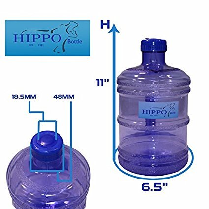 Hippo 1 Gallon BPA Free Reusable Plastic Drinking Water Bottle with Open Straw Cap …