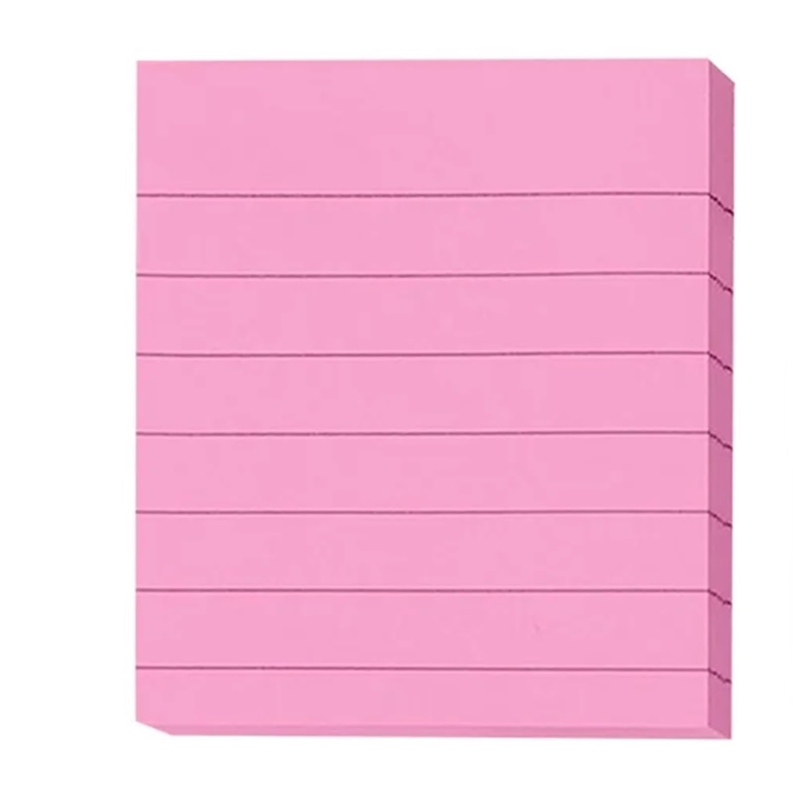 Lot de 15 blocs de notes adhésives lignées avec lignes de 7,6 x 7,6 cm - Autocollants inscriptibles - Accessoires de bureau (rose rouge)