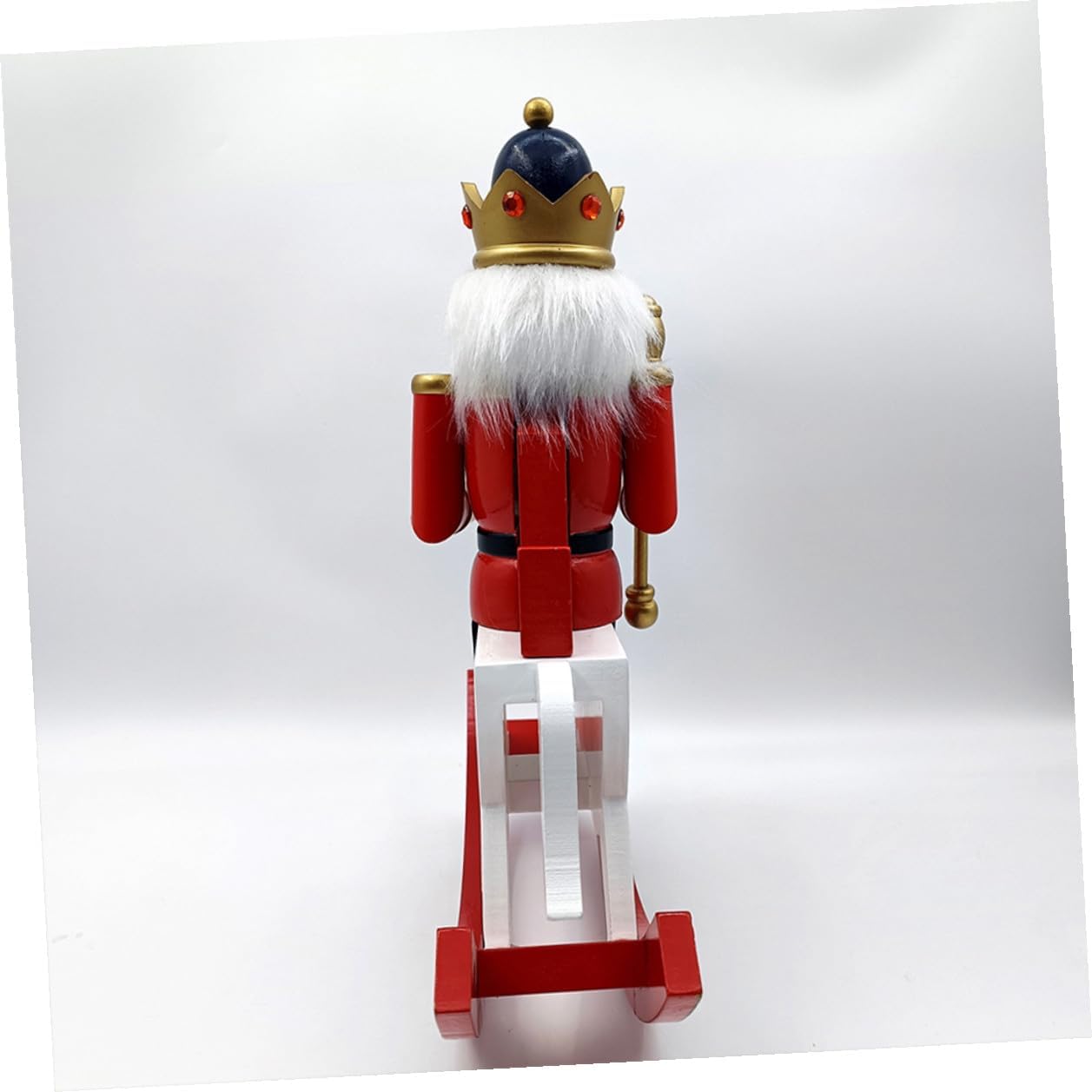 Christmas Nutcracker Ornament Wooden Nutcracker Soldier Figurine Large Traditional Red Wood Doll Desktop Decoration for Christmas Home Party