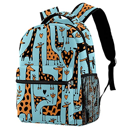 Sac à dos girafe bleu pour l'école et les sorties des enfants