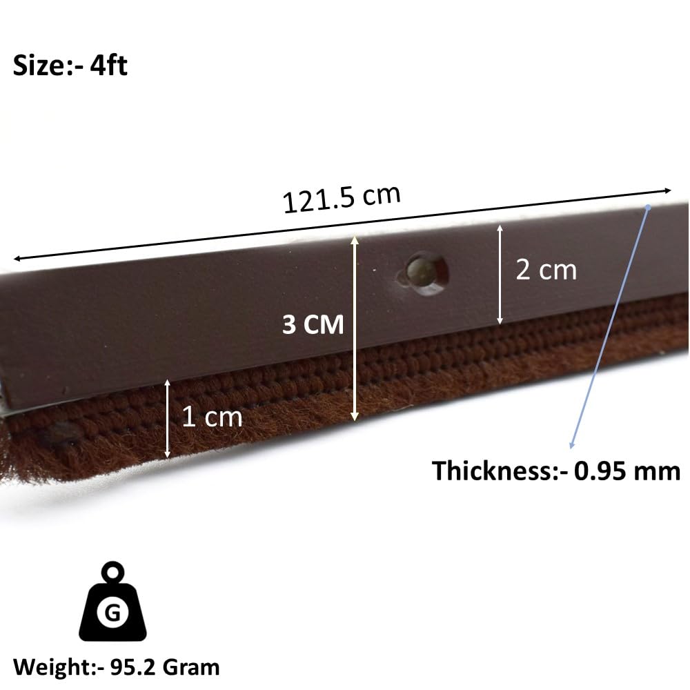 RAB Door Seal Bottom Brush Dust Stopper Strip for Home, Aluminum Plate with Nylon Brush - Brown (4 fit, Brown) (Pack of 4 PCS) — Amazon image 2