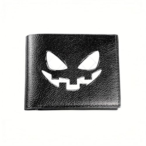 Portefeuille Halloween homme en cuir imprimé citrouille chic