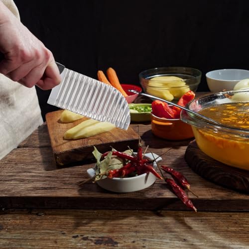 Cortadora de patatas de acero inoxidable ondulada para cocina miniatura 7