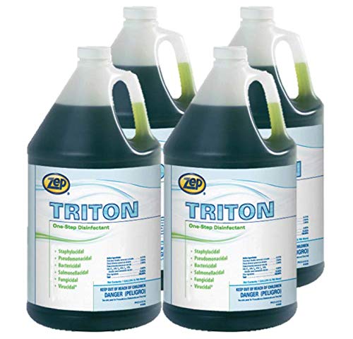 Zep Triton Concentrated One-Step Disinfectant 1 Gallon 121524 (Case of 4)broad spectrum of bacteria including Staph, Pseudomonas, Salmonella, E. coli, MRSA, VISA, and more