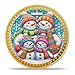 Merry Xmas Challenge Coin Family of Four Santa Claus Commemorative Coin Happiness New Year Snowy Village Snowman Funny Token Heartwarming Holiday Collectible Gifts for Family Friends