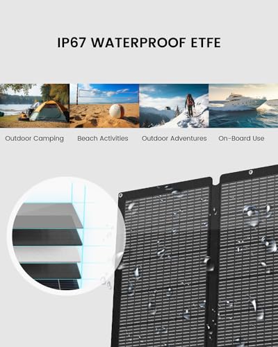 Nurzviy 400 Watts Foldable Solar Panel, Luggable & Durable, Portable 400W Solar Charger Complete With Adjustable Stand Case, 40V Waterproof Ip67 For Outdoor Adventures Power Outage Rv Solar Generator thumb #2