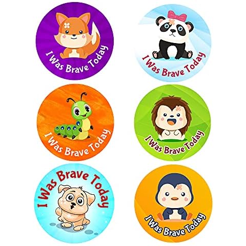 Pack of 120 Bravery Stickers for Children (30 mm) Doctor Stickers for Children Waterproof Stickers I Was Brave Stickers for Children Packwith® Cover