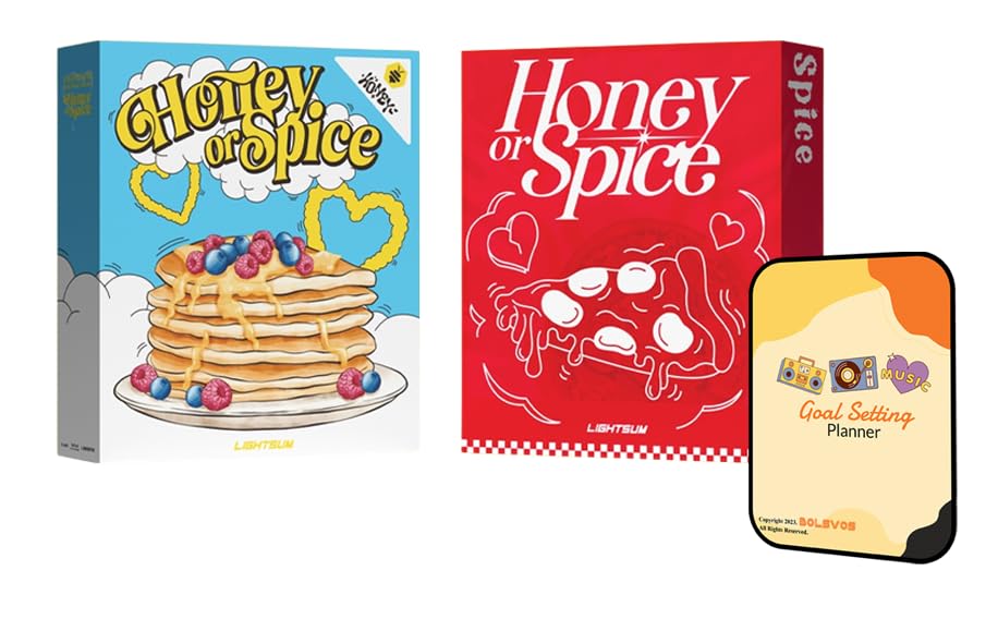 LIGHTSUM Honey or Spice Album [Honey + Spice (2 ver.) Full Album Set]+Pre Order Benefits+BolsVos Exclusive K-POP Inspired Digital Merches (Goal Setting Planner, Sticker Pack)