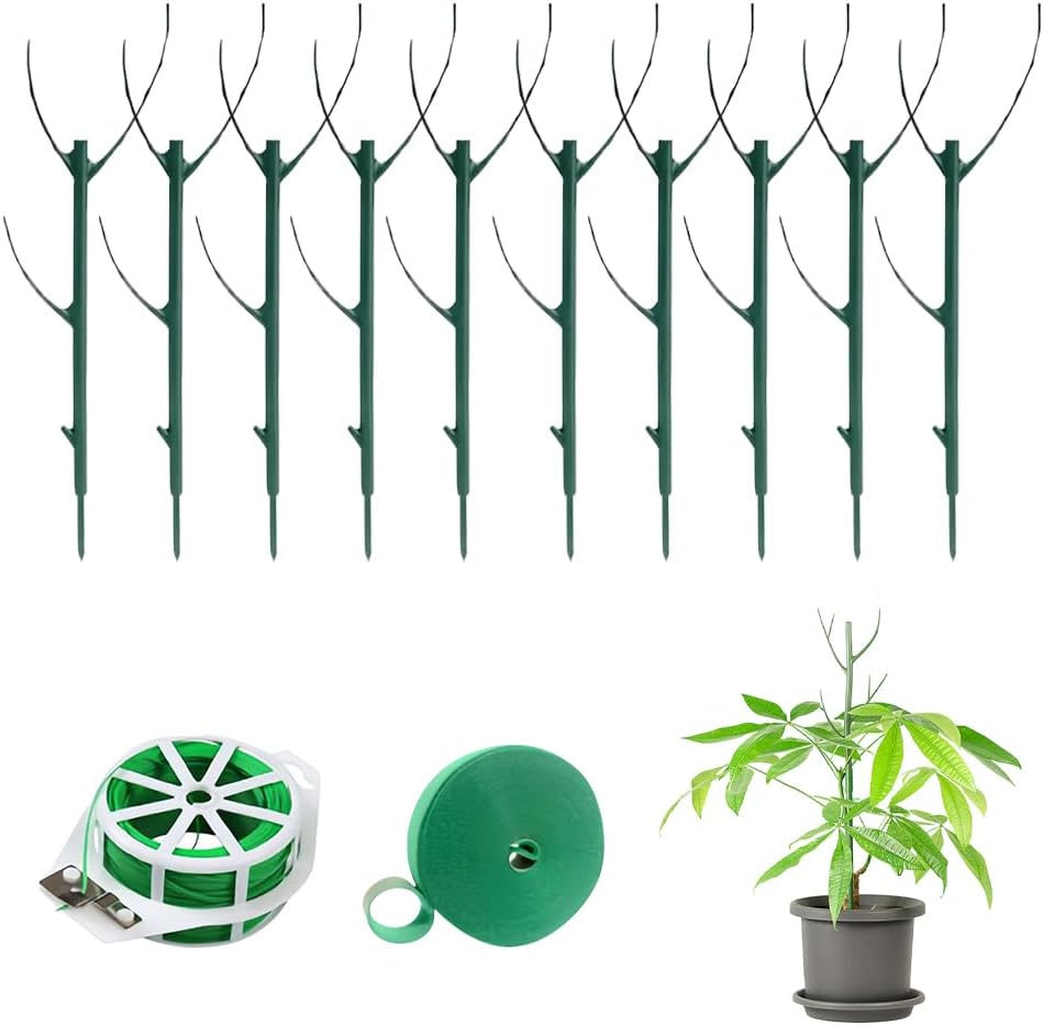 5 Pack Stackable Monstera Plant Support, Garden Plant Stakes for Indoor and Outdoor Plants, Climbing Plant Support Structures Plant Holder Stick Moss Pole for Support Tall Potted Plants (10 Pack)