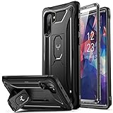 YOUMAKER Case for Galaxy Note 10, Built-in Screen Protector Work with Fingerprint ID Kickstand Full Body Heavy Duty Protection Shockproof Cover for Samsung Galaxy Note 10 6.3 Inch (2019) - Black