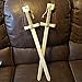 Adventure Awaits! - 2-Pack - Wooden Toy Sword - Knights of The Round Table Style - Handmade - Lightweight Wood Toy Swords Set for Outdoor Play