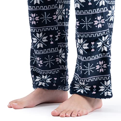 Image of Fruit of the Loom Women's Sueded Jersey Crew Top and Fleece Pant Sleep Set