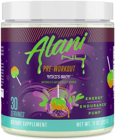 Alani Nu Pre Workout Supplement Powder for Energy, Endurance & Pump | Sugar Free | 200mg Caffeine | Formulated with Amino Acids Like L-Theanine to Prevent Crashing | Witch's Brew, 30 Servings