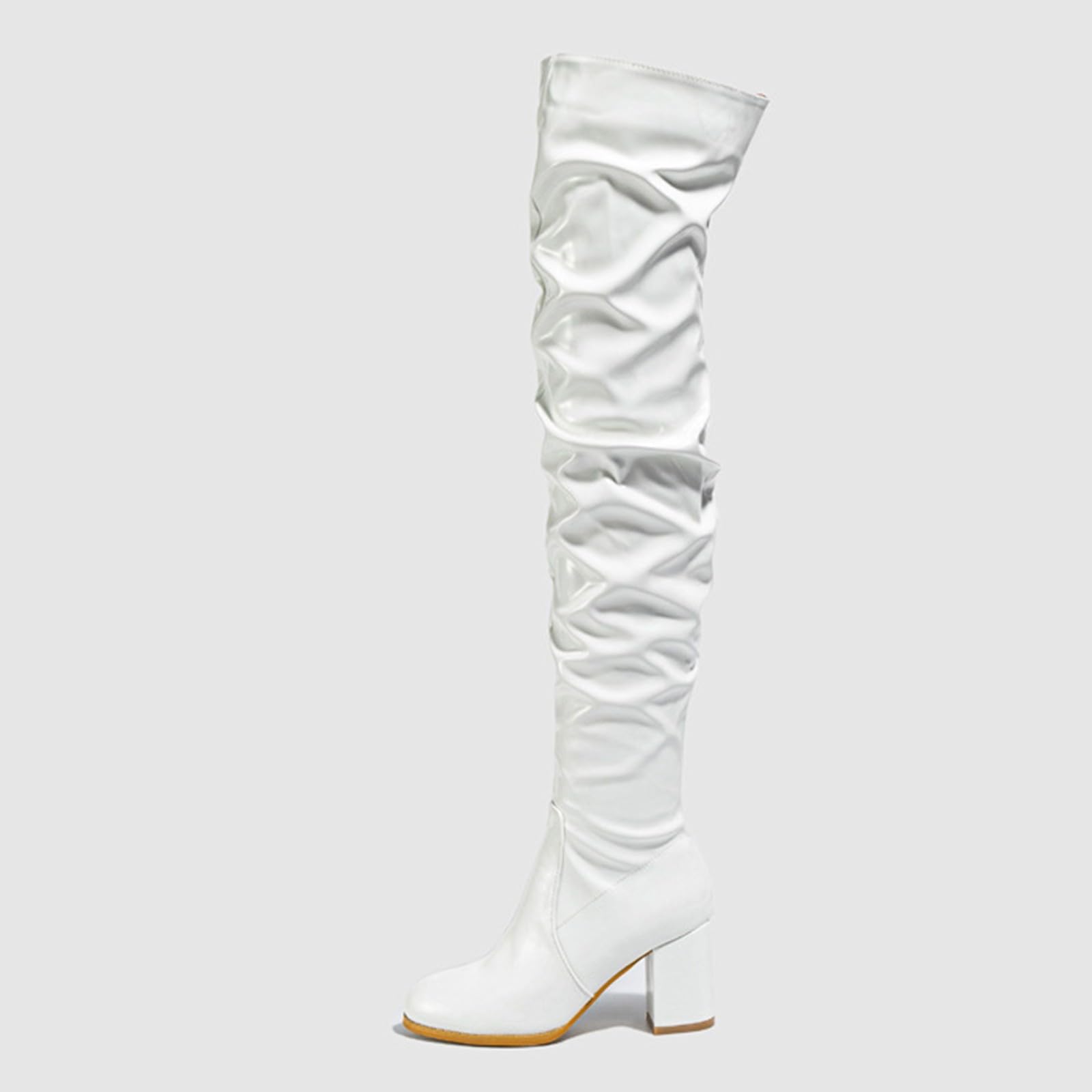 Donne sopra il ginocchio Tacchi alti plateau Stivali Alti Stivali Inverno Lungo Basic Stivali Con Cerniera Basic Size Coscia Scarpe Alte Tacco Lungo Stivali