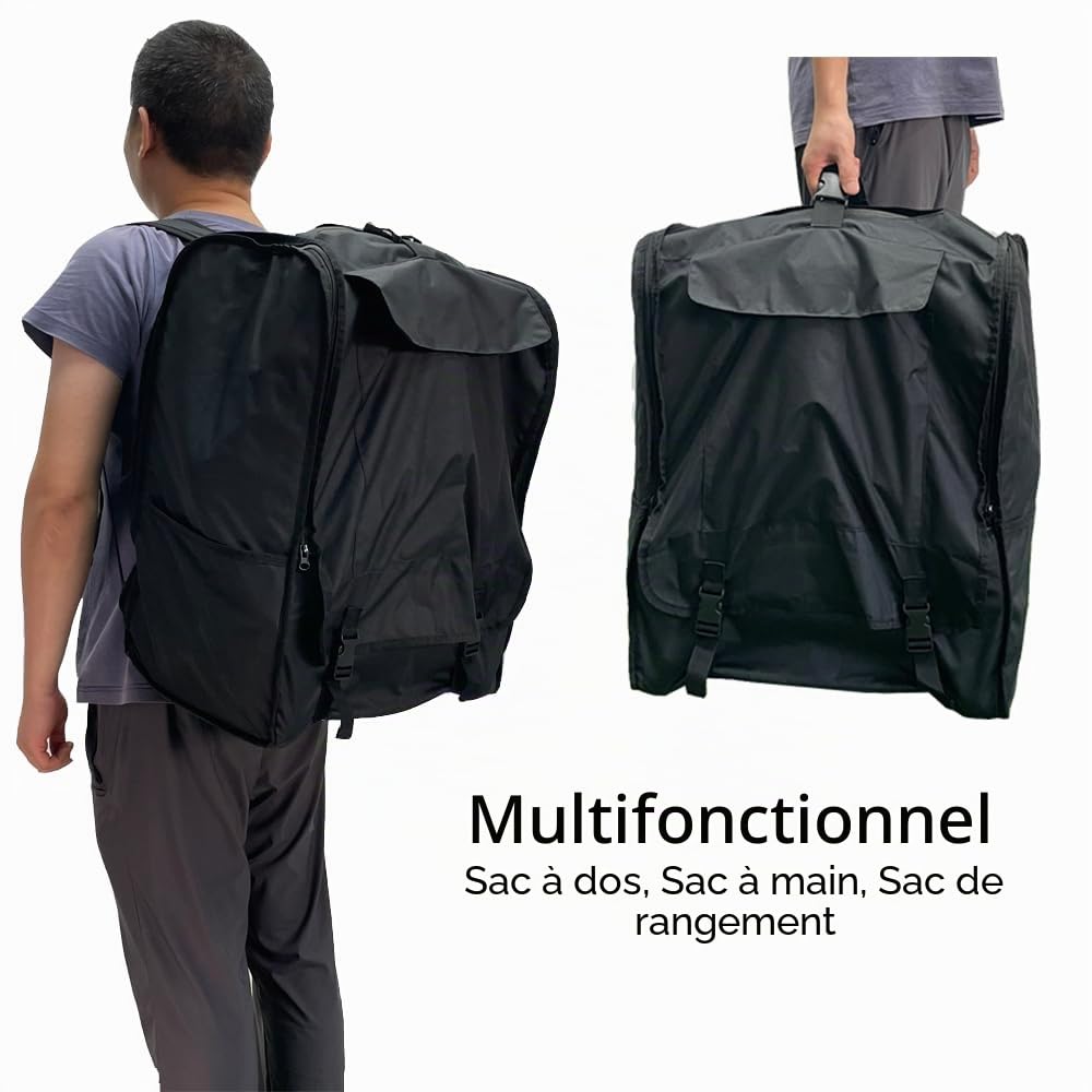 Sac de voyage pour poussette, sac à dos et rangement pour poussette compatible Cybex Coya, Beezy, Eezy Baby Carts, Noir