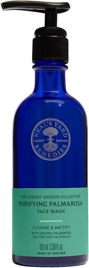 Neal's Yard Remedies | Palmarosa Facial Wash | Vegan Organic Ingredients | Deeply Cleanse Oily & Combination Skin | 100ml