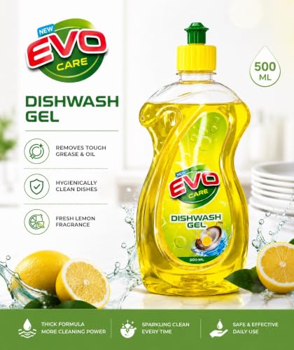 Image of Lemon Dishwash Liquid 1L| Pack of 2 x 500 ml Bottle