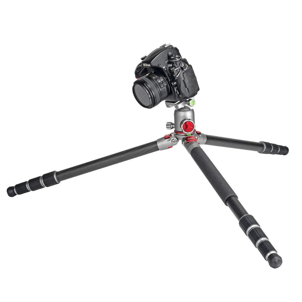 JUSINO Leichtes Karbon Fotostativ mit Kugelkopf Stativ bis 138cm/12kg AF-254C+FGS-36