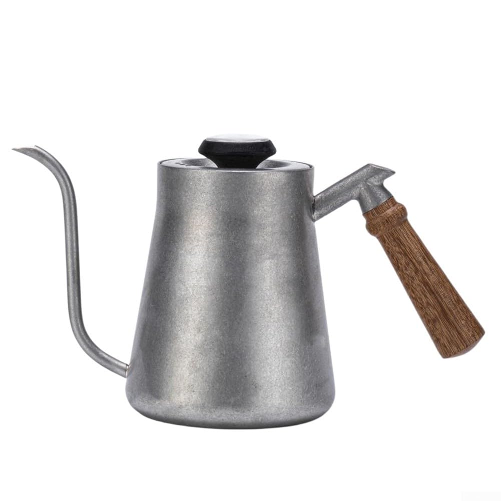 Zwanenhals ketel, 650/850ML RVS zwanenhals ketel smalle uitloop giet over koffiepotten met thermometer voor thuiscafés - groen 650ML