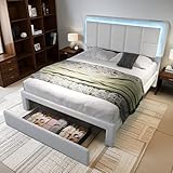 Photo Gallery cayipng struttura letto in velluto con led, letto a piattaforma con luce ambiente dimmerabile, connessione usb, cassetto portaoggetti, bianco (160cmx200cm) Photo Gallery cayipng struttura letto in velluto con led, letto a piattaforma con luce ambiente dimmerabile, connessione usb, cassetto portaoggetti, bianco (160cmx200cm)