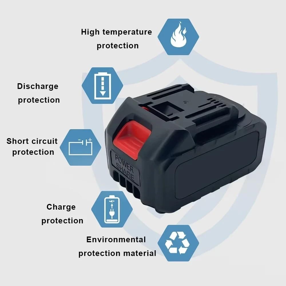 Batteria for utensili ricaricabile agli ioni di litio ad alta capacità | 998VF, compatibile con Makita, alimentazione elettrica 18 V/21 V(2 Battery)