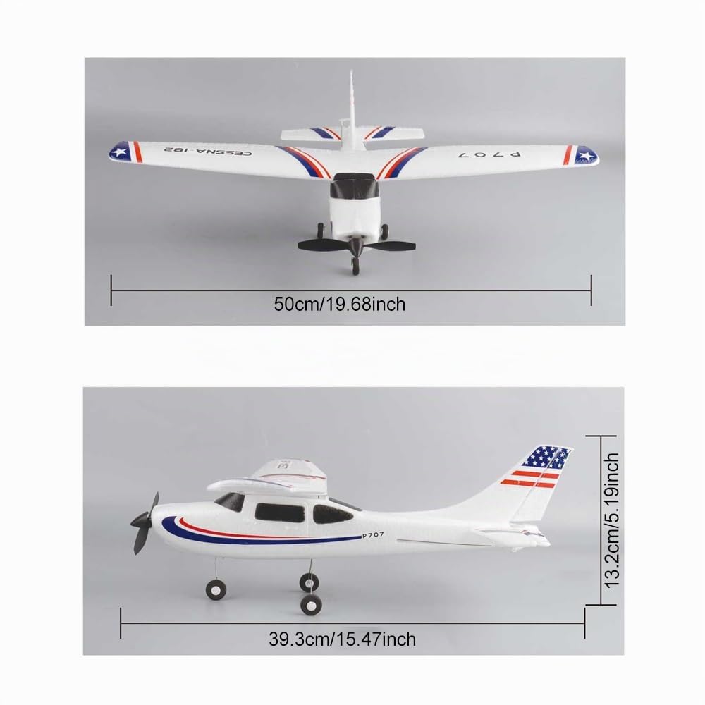 P707 Aereo RC per adulti,3CH 3D6G Aereo Radiocomandato RTF ad ala fissa con 2 Batterie, Motore 720, Giocattolo per Principianti (2BSL)