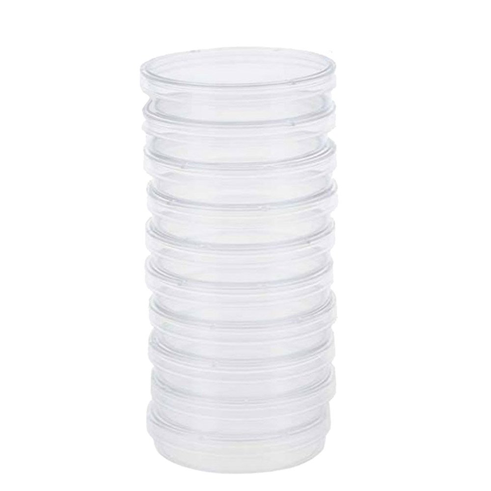 10 pezzi, Plastica di Petri, con Coperchio,MONOUSO Piastra di Petri Sterilizzata Trasparente, per Cultura di Laboratorio Lievito Batterico(70mm)