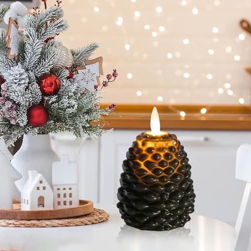 Ebaokuup PC-PINECONE-CANDLES-6PC 6 Pcs Led Pine Cone Candles,Christmas Unscented Pinecone Candles,Flameless Pine Cone Candles thumb #4