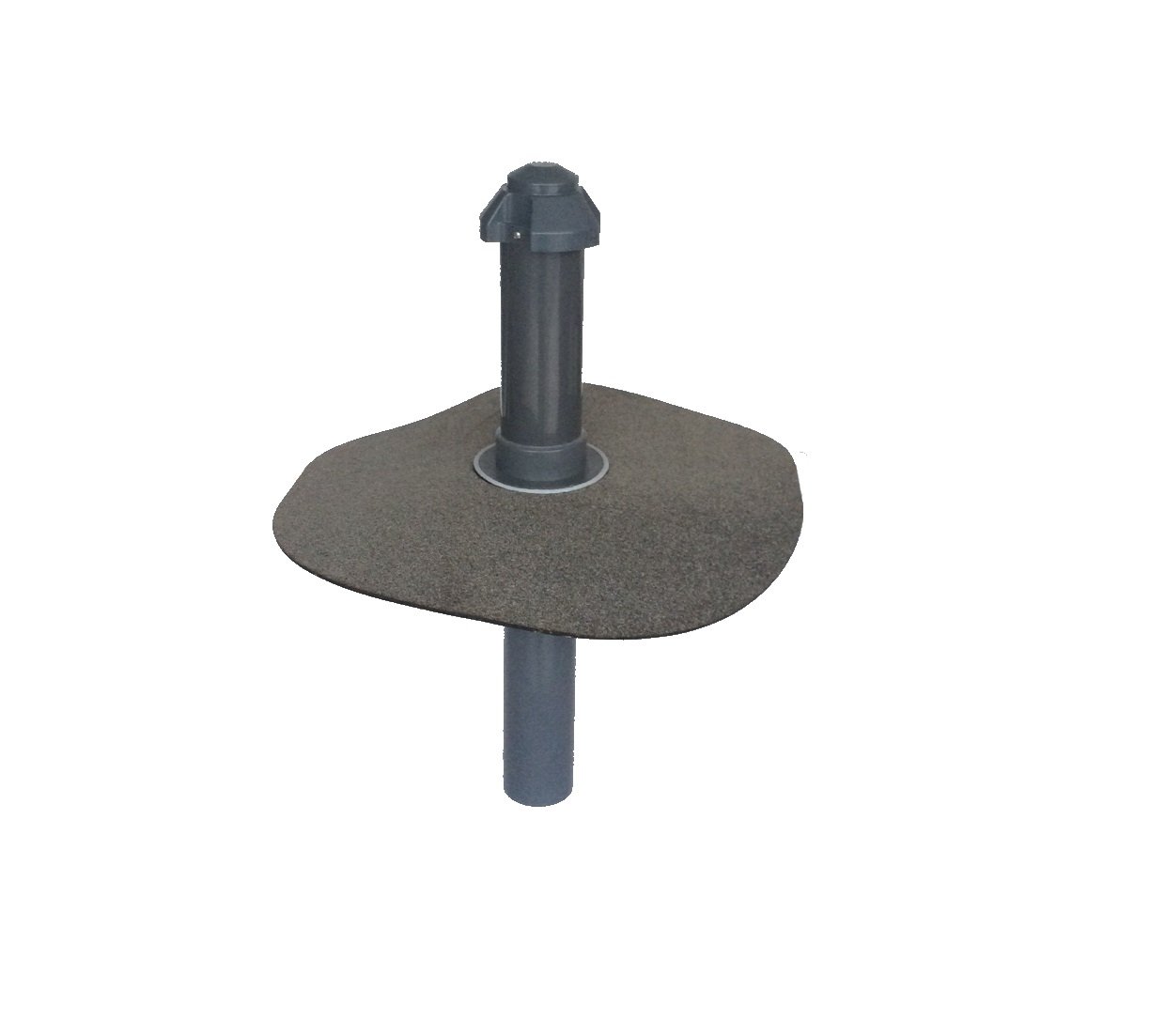Ventilador sanitario de techo plano DN 70, brida bituminosa redonda, ventilación de techo, salida de aire, ventilador DN 75