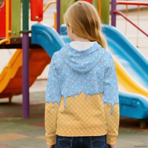 Image of Coloranimal Unisex Girls and Boys Long Sleeve Hoodies Hoody Athletic Pullover Sweatshirts Tops Age 6-16year