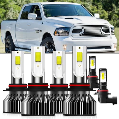 AMXTOBUB compatible with DODGE RAM 1500 2500 3500 With Projector 2016 2017 2018 Bulbs High Beam Low Beams Fog Lights Pack of 6