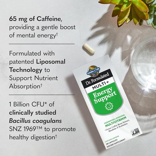Garden of Life Dr. Formulated Multi+ Energy Support, 30 Vegetarian Capsules - image 2