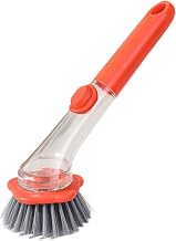 Dish Brush with Soap Dispenser Ergonomic Cleaner Scrubber with Handle | Kitchen Brushes for Dishes for Pots Stoves Sink Pans Kitchen Home Dorm Appliances
