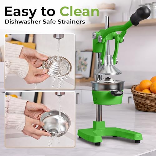 Image of Zulay Kitchen Cast Iron Juicer - Heavy Duty Manual Juicer with Detachable Strainers for Easy Cleaning, Orange Juice Press for Citrus Fruits, Perfect for Bartenders, Juice Lovers & Health Enthusiasts
