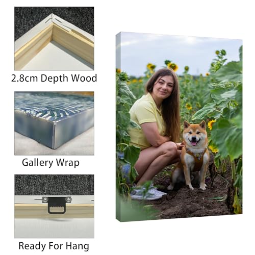 Generic Custom Canvas Prints With Your Photos Framed Canvas Customized Wall Art Personalized Canvas Pictures For Pet/Family Gifts For Mom/Men/Women 8 X 10 thumb #2