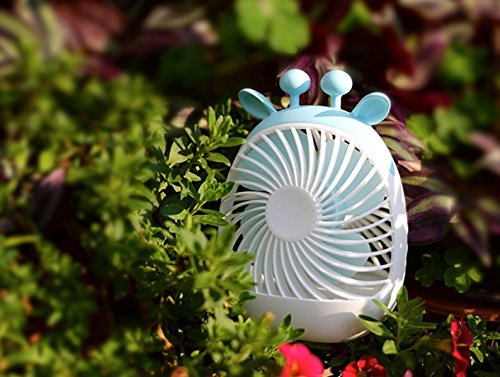 HeiPlaine - Ventilador de mesa portátil con forma de ciervo (USB), color azul