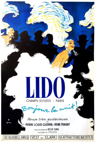 Photosegor Lido Cabaret Paris Affiche Poster Reproduction - Format 50X70 cm sur Papier Luxe 300 GR. Tous formats et Supports possibles